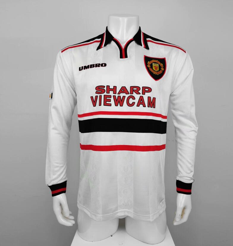 Manchester United · 1998/99 · White · Long Sleeve Retro Jersey front view