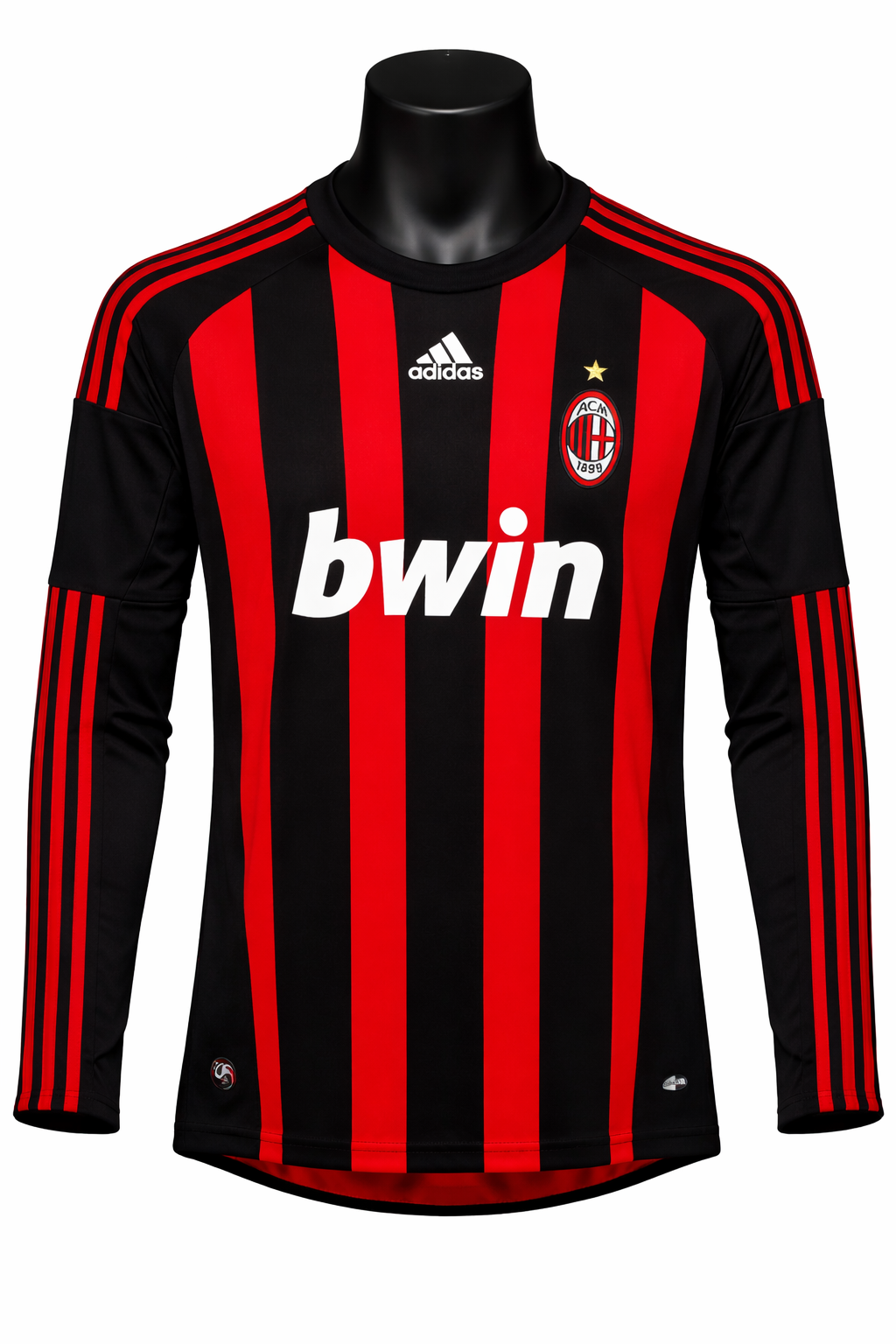 AC Milan · 2008/09 · Home · Jacquard · Long Sleeve Retro Jersey front view