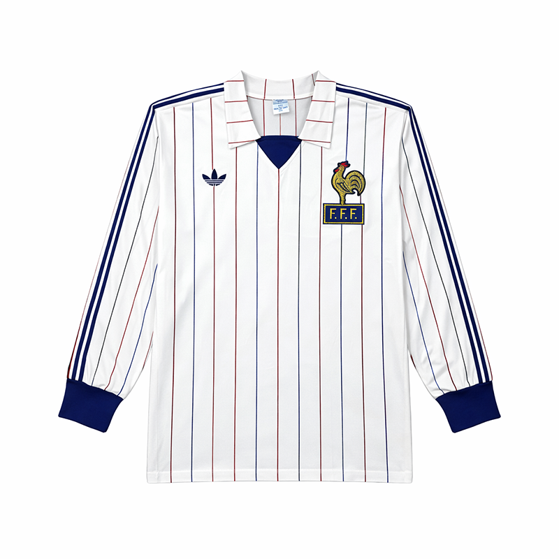 France · 1980/82 · Away · Long Sleeve Retro Jersey front view