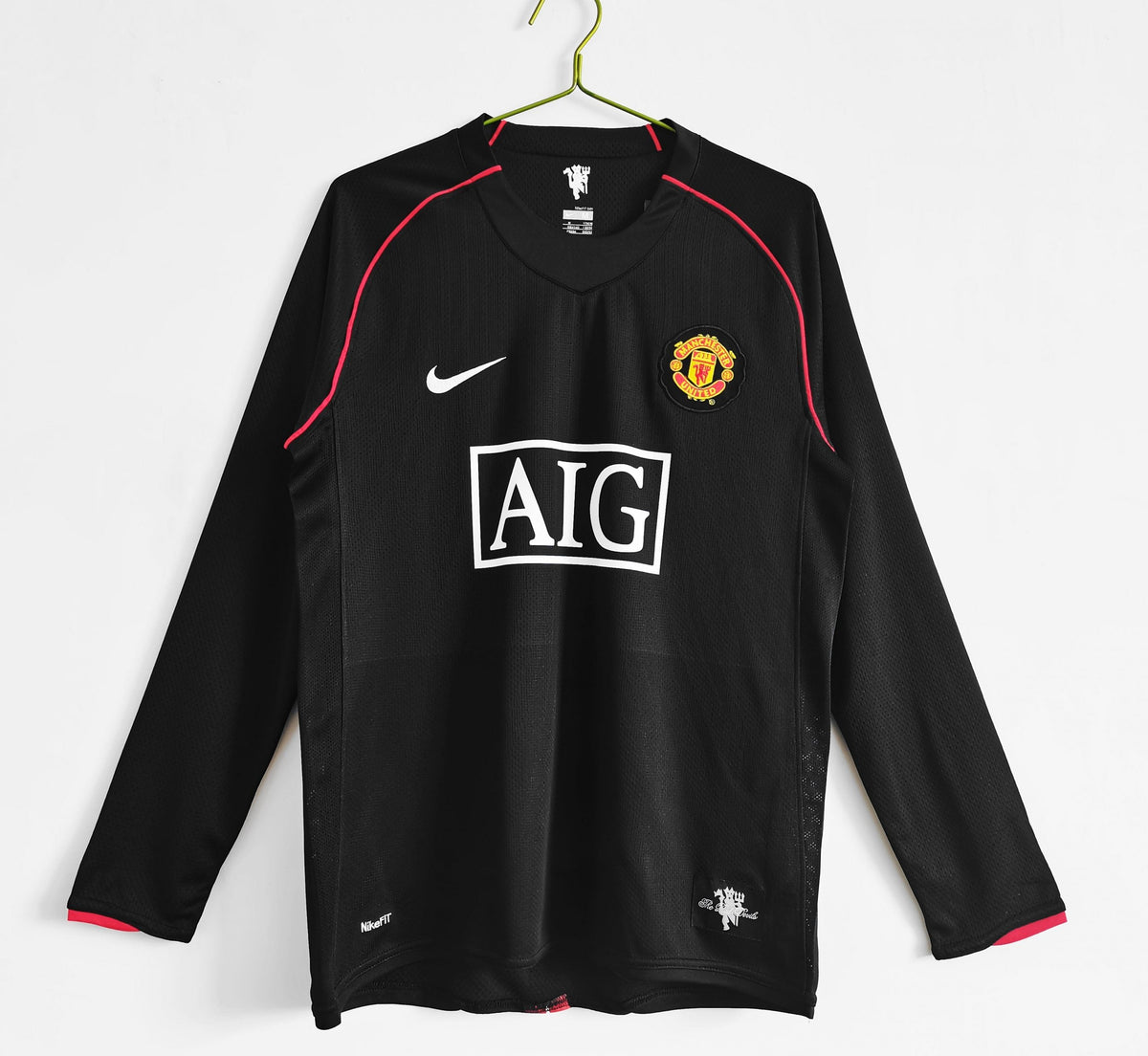 Manchester United · 2007/08 · Away · Black · Long Sleeve Retro Jersey front view