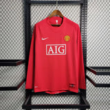 Manchester United · 2007/08 · Home · Red · Long Sleeve Retro Jersey front view
