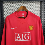 Manchester United · 2007/08 · Home · Red · Long Sleeve Retro Jersey — alternate view